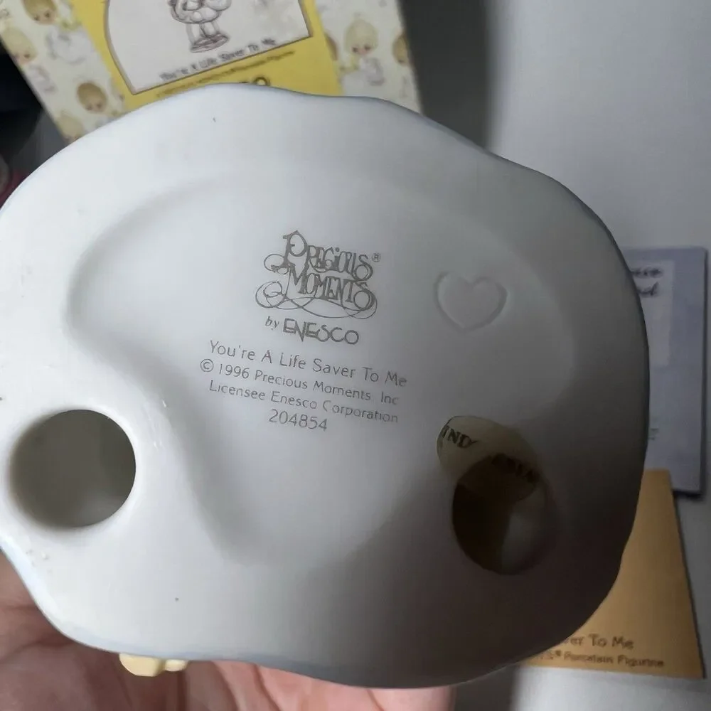 Precious Moments 204854 You're A Life Saver To Me Vintage 1996 Figurine Box